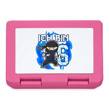 6. Geburtstag kleiner Ninja Junge 6 Jahre alt - Brotdose - Pink - Vorne