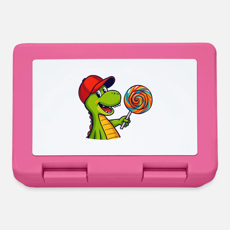 Bunter_Dinosaur_mit_Lutscher - Brotdose - Pink