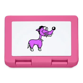 Dog Stands Stupid Guy Funny Stupid Crazy Funny - Lunchbox - pink - Front