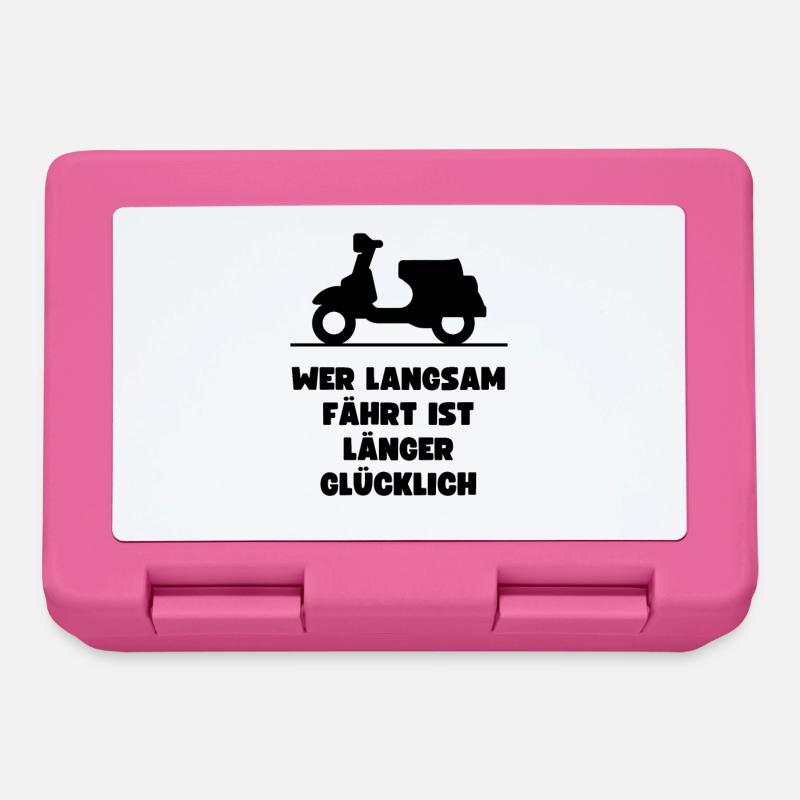 Passionierter Rollerfahrer oder Mofafahrer - Brotdose - Pink