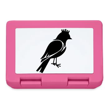 Bird silhouette with crown - Lunchbox - pink - Front