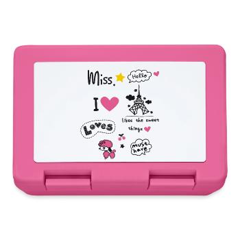 paris Little Girl Miss Pink Heart Teen Girl Poodle - Lunchbox - pink - Front
