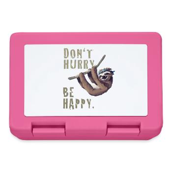 Paresseux chill sleep Slow happy humour fun nerd - Boîte à goûter - rose - Devant
