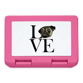 noir Pug - Boîte à goûter - rose - Devant