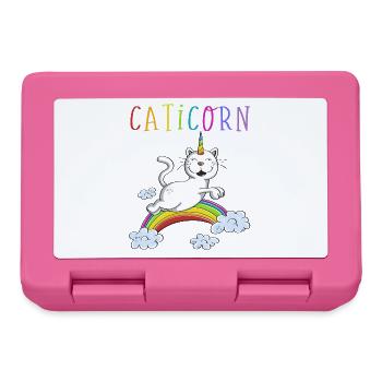 Funny Caticorn Cat - Unicorn Cats Rainbow - Lunchbox - pink - Front