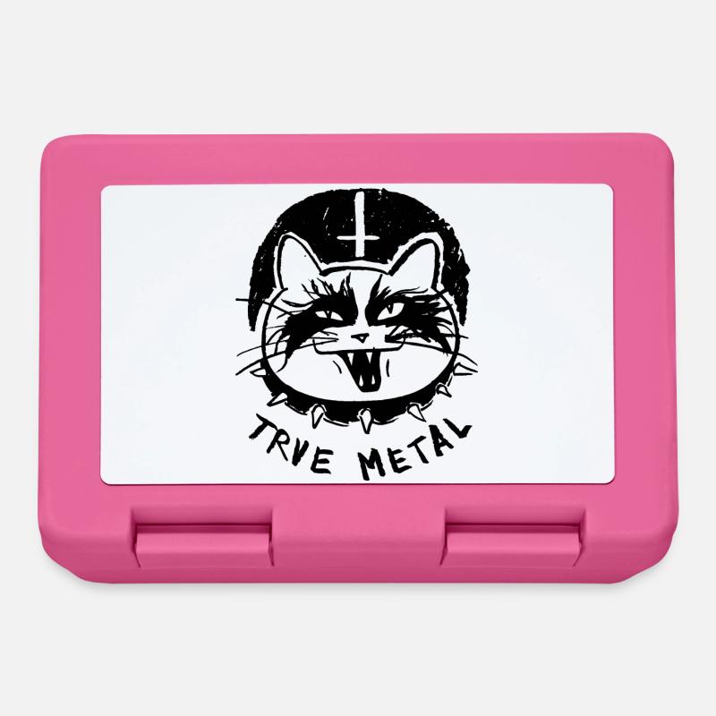 Chat en métal Trve - Boîte à goûter - rose