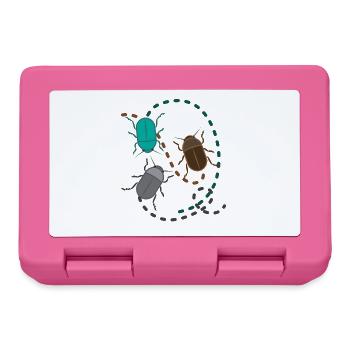 funny animals plants fruits vegetables children motives - Lunchbox - pink - Front