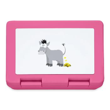 Children's motive donkey animal shirt gift idea gold donkey - Lunchbox - pink - Front