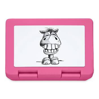 Cheval montre enfin des dents - rire - sourire - poney - Boîte à goûter - rose - Devant
