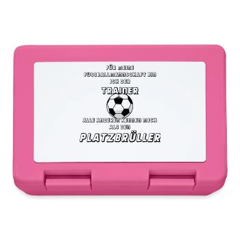 Ich bin Fussballtrainer und Platzbrüller - Brotdose - Pink - Vorne