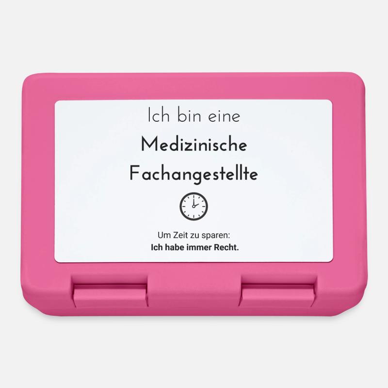 Arzthelferin MFA hat immer Recht! Geschenk Witzig - Brotdose - Pink