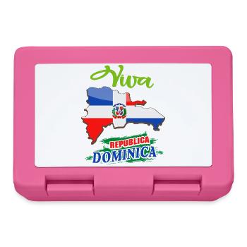 Dominican Republic Flag Design - Lunchbox - pink - Front