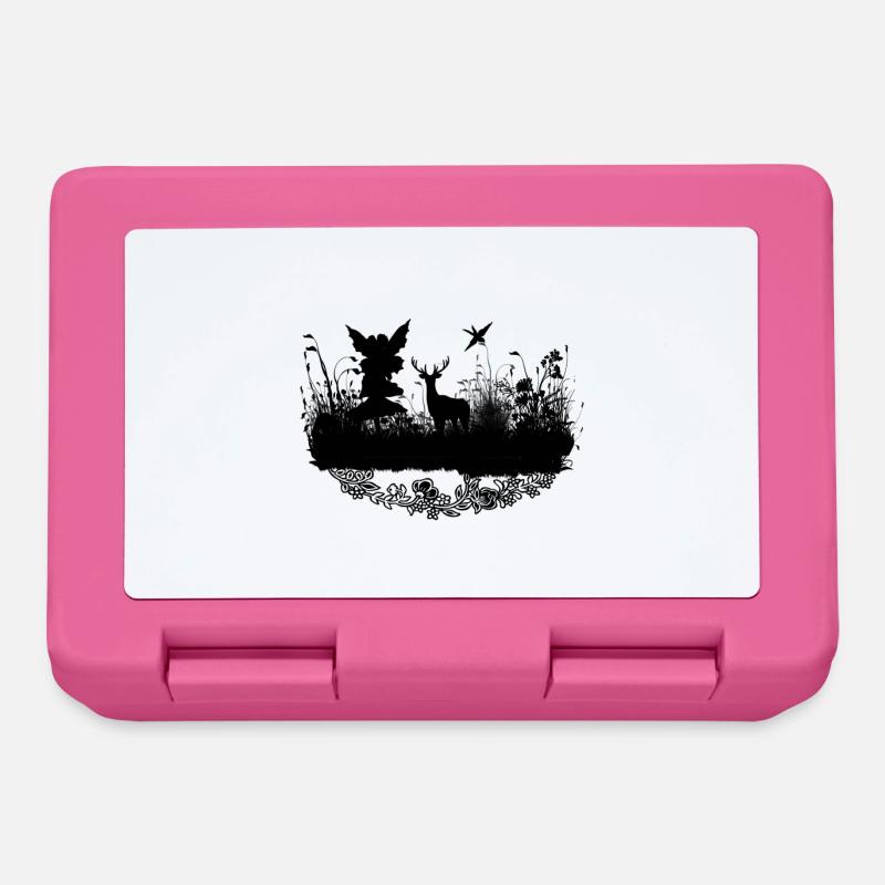 Petite fée avec cerf la nuit - Boîte à goûter - rose