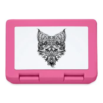 Animaux Tribal Fox Design Fox | Hommes femmes - Boîte à goûter - rose - Devant