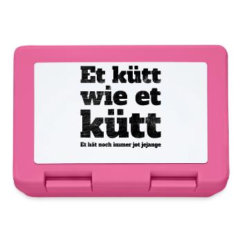 Köln Et Kütt Wie Et Kütt Kölner Grundgesetz Kölsch - Brotdose - Pink - Vorne