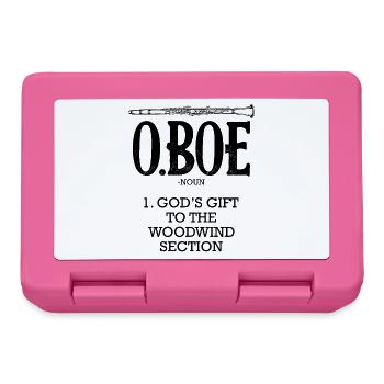 Klarinette Schwarzweiß Illustration - Brotdose - Pink - Vorne
