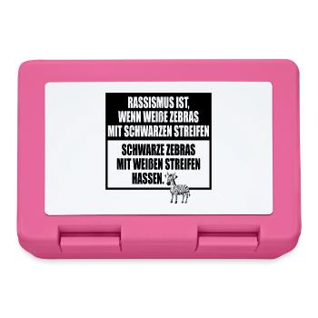 Rassismus Einfach Erklärt Mit Zebra Streifen - Brotdose - Pink - Vorne
