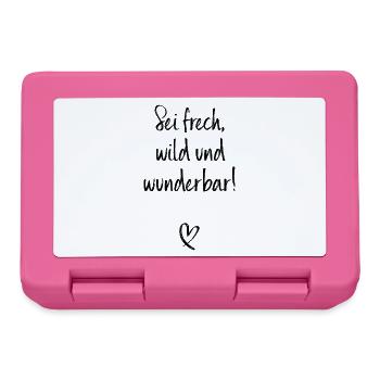Sei Frech Wild Und Wunderbar Lebensmotto Glücklich - Brotdose - Pink - Vorne
