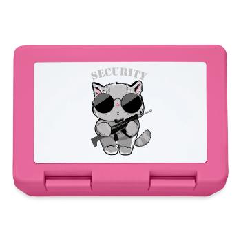Katzen-Sicherheitsagent mit Waffe - Brotdose - Pink - Vorne