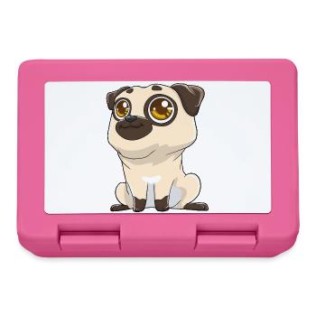 Cute pug with big eyes - Lunchbox - pink - Front