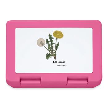 Kreislauf des Lebens, Löwenzahn, Pusteblume - Brotdose - Pink - Vorne