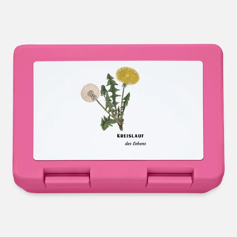 Kreislauf des Lebens, Löwenzahn, Pusteblume - Brotdose - Pink