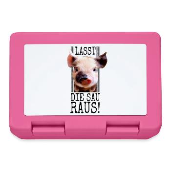 Lasst Die Sau Raus Tierfreund Gegen Tierquälerei - Brotdose - Pink - Vorne