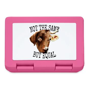 Vegan Not The Same But Equal Vegetarier Tierfreund - Brotdose - Pink - Vorne