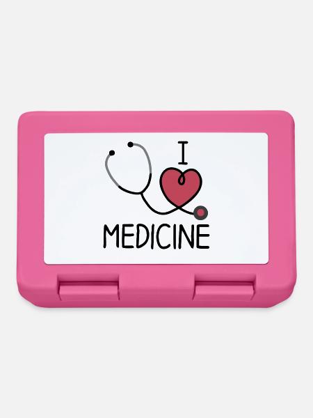Herz und Heilung, ich liebe Medizin - Brotdose - Pink