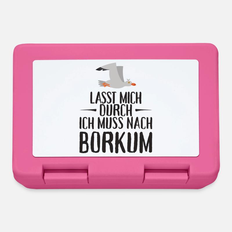 Lasst mich durch ich muss nach Borkum Möwe - Brotdose - Pink