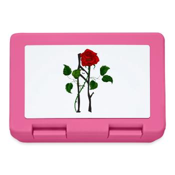 Des tentacules de rose sur la grille du forgeron - Boîte à goûter - rose - Devant