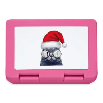 Christmas Cat Glasses - Brotdose - Pink - Vorne