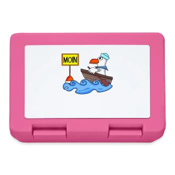 Moin Seemann Möwe Seemöwe Boot - Brotdose - Pink - Vorne