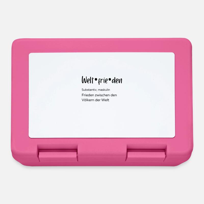 Weltfrieden, Duden, Germanistik, Liebe, Geschenk, - Brotdose - Pink