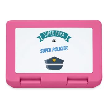 Super papa policier idée cadeau anniversaire - Boîte à goûter - rose - Devant
