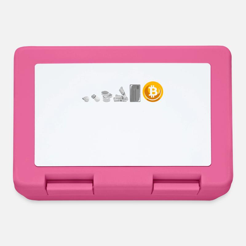 Evolution Of Money Geld Bitcoin Plan B Crypto - Boîte à goûter - rose
