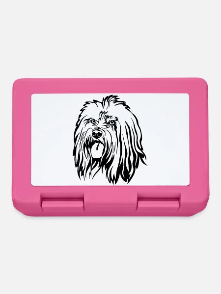 Tibet Terrier Kopf - Brotdose - Pink