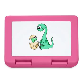 Dinosaur with Baby Dinosaur - Lunchbox - pink - Front