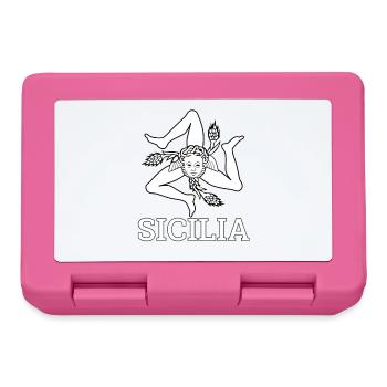 "Sizilianische Flagge" - Sizilien, Sicilia - Brotdose - Pink - Vorne
