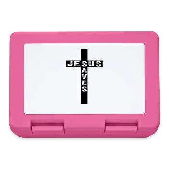 Jesus Saves In A Cross - Lunchbox - pink - Front