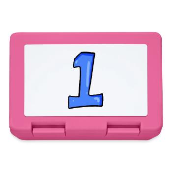 Number 1 Blue - Number One - Lunchbox - pink - Front