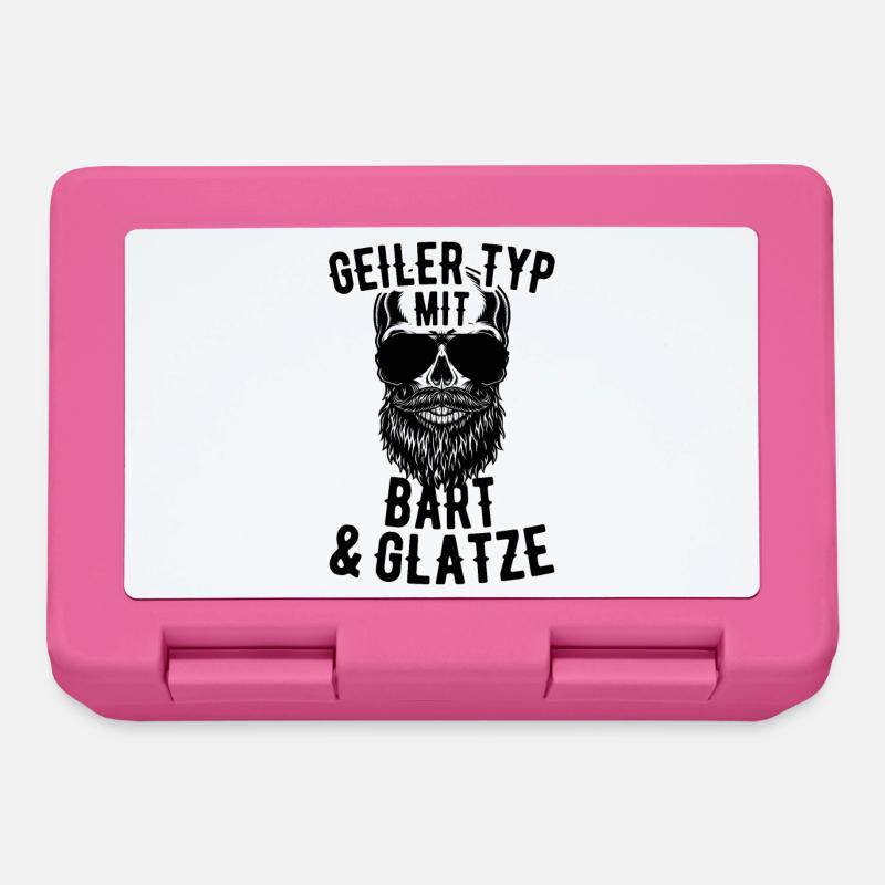 Geiler Typ Mit Bart & Glatze Glatzkopf Bartträger - Brotdose - Pink