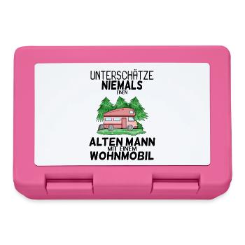 Alter Mann Wohnmobil - Brotdose - Pink - Vorne