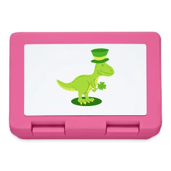 St. Patrick's Day Dinosaurier Irisch - Brotdose - Pink - Vorne