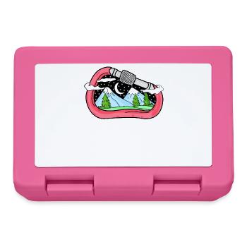 Karabiner Berg Berge Bergsteiger Geschenk - Brotdose - Pink - Vorne