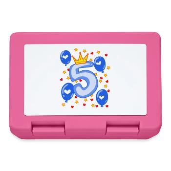 5ème Anniversaire Jeunes Ballons Couronne Étoiles - Boîte à goûter - rose - Devant