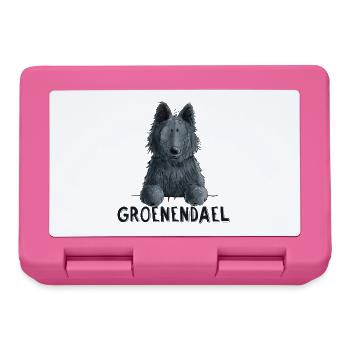 Happy Groenendael I chien tête I BD - Boîte à goûter - rose - Devant