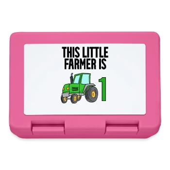 Tracteur 1 ans Garçon 1er anniversaire fils - Boîte à goûter - rose - Devant