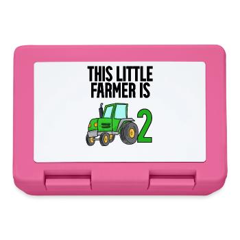 Tracteur 2 ans Garçon 2 anniversaire fils - Boîte à goûter - rose - Devant