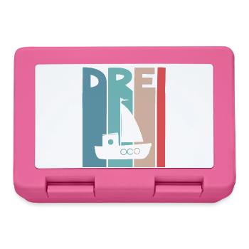 3 Jahre Kindergeburtstag - Brotdose - Pink - Vorne